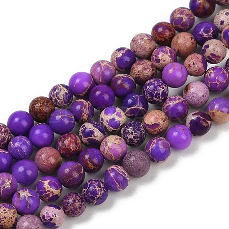 Dyed Natural Regalite/Imperial Jasper/Sea Sediment Jasper Beads Strands G-B124-C04-09-1