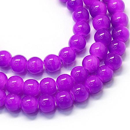 Baking Paint Imitation Jade Glass Round Bead Strands DGLA-Q021-10mm-27-1