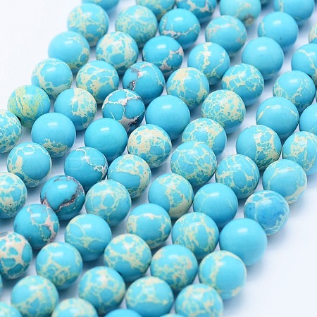 Synthetic Imperial Jasper Beads Strands G-F531-6mm-H04-1