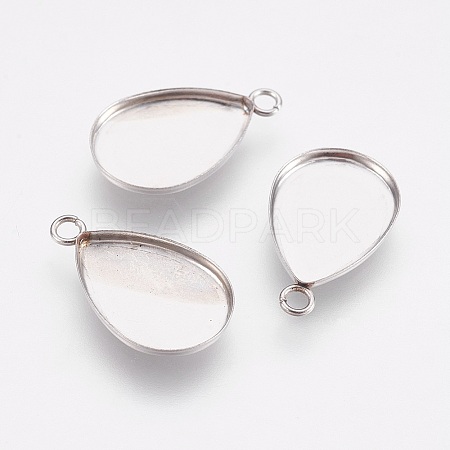 Tarnish Resistant 304 Stainless Steel Pendant Cabochon Settings LS-STAS-F167-23P-1