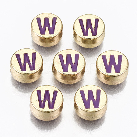 Alloy Enamel Beads ENAM-S122-029W-RS-1