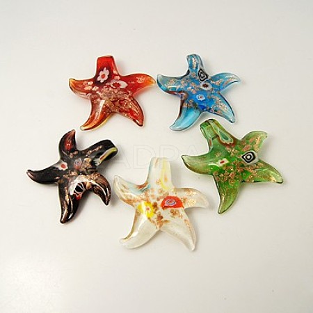 Handmade Lampwork Pendants LAMP-G089-M-1