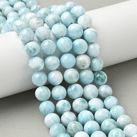 Natural Larimar Beads Strands G-B141-01-10mm-1