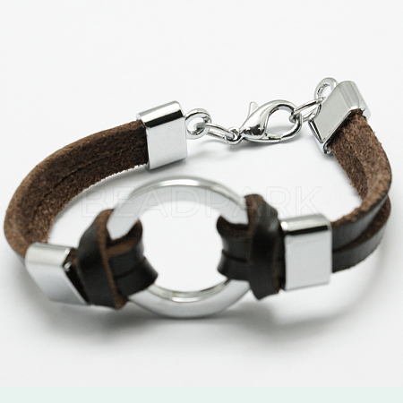 Imitation Leather Link Bracelet X-B304-10-1