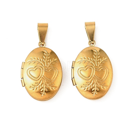 316 Stainless Steel Locket Pendants STAS-K321-04G-1
