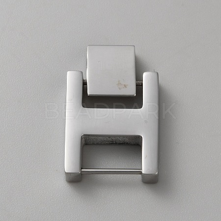 Rectangle Stainless Steel Watch Band Clasps LS-STAS-WH0048-08C-P-1