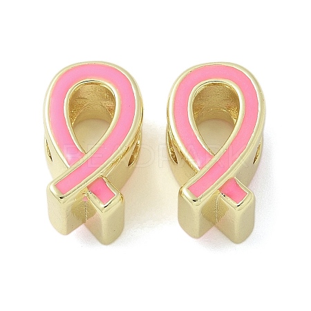 Brass Enamel European Beads KK-K298-04A-G-1