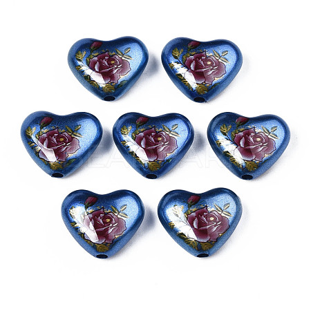 Spray Painted Opaque Acrylic Beads SACR-S305-28-D03-1