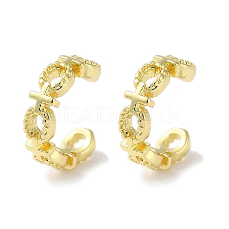 Rack Plated Brass Cuff Earring EJEW-Z043-01G-1