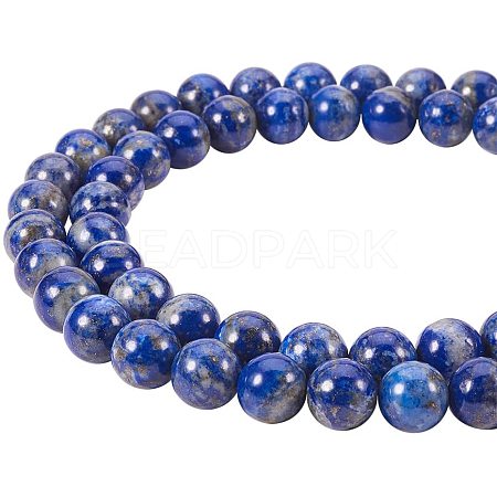 Natural Lapis Lazuli Bead Strands G-PH0028-8mm-16-1