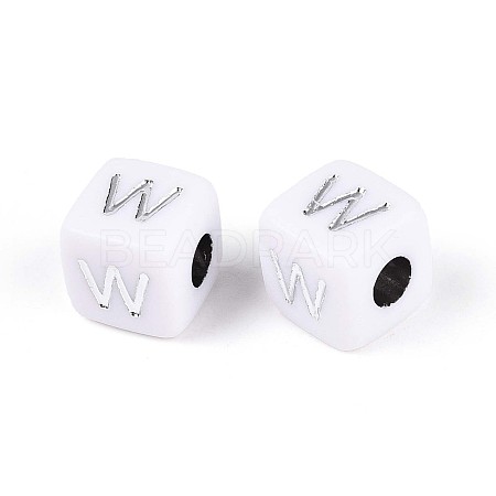 Opaque Acrylic Beads SACR-T035-03W-1