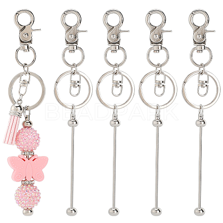 12Pcs Alloy Beadable Keychain Bar KEYC-SC0001-44-1