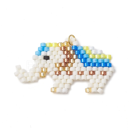 Seed Beads Beaded Pendants PALLOY-MZ00250-02-1
