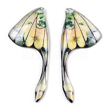 Epoxy Resin Wing Pendants RESI-TAC0021-96J-1