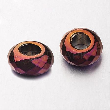Electroplate Non-magnetic Synthetic Hematite European Beads G-F300-53-04-1