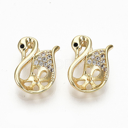 Brass Micro Pave Clear Cubic Zirconia Peg Bails Charms LS-KK-R117-010-NF-1