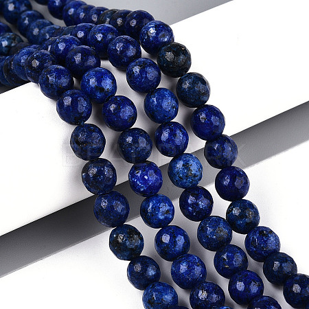 Dyed Natural White Jade Beads Strands G-T139-8mm-60-18-1