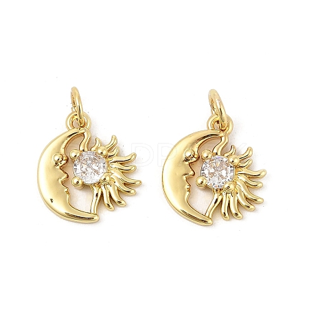 Brass Micro Pave Cubic Zirconia Pendants KK-P300-01G-1