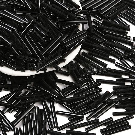 Opaque Glass Bugle Beads SEED-R028-2x18-C01-1