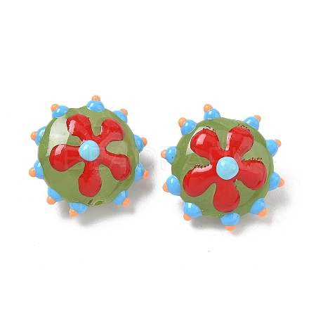 Baking Paint Glass Enamel Beads LAMP-S080-03E-1