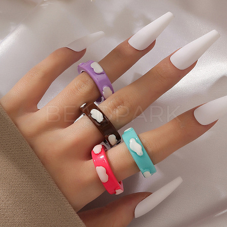 Resin Finger Rings for Women FS-WGBD8BE-02-1