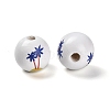 Natural Wood European Beads WOOD-S059-01G-2
