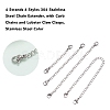 4 Strands 4 Styles 304 Stainless Steel Chain Extender STAS-YW0001-11-2