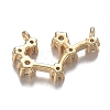 Brass Micro Clear Cubic Zirconia Pendants ZIRC-F120-019G-01-2