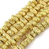Electroplated Natural Lava Rock Beads Strands G-L606-D02-01B-1