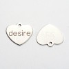 Non-Tarnish 201 Stainless Steel Heart Pendants STAS-L165-C03-2