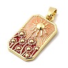 Rectangle with Sun Brass Pendants KK-C134-35A-G-2