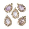 Natural Amethyst Faceted Teardrop Pendants G-I375-01G-18-1