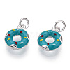 925 Sterling Silver Enamel Charms STER-T004-02S-4