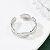 Brass Adjustable Cuff Rings for Women RJEW-B132-02A-P-3
