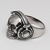 Personalized Retro Men's 316L Surgical Stainless Steel Skull Rings RJEW-F006-225-23mm-2