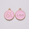 Alloy Enamel Pendants X-ENAM-S124-01B-09G-1