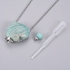 Natural Amazonite Openable Perfume Bottle Pendant Necklaces G-K295-A04-P-4