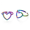 304 Stainless Steel Hollow Heart Cuff Rings RJEW-N038-122M-2