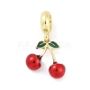 Brass Enamel Fruit European Dangle Charms KK-Z090-08G-04-1