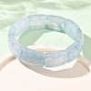 Rectangle Natural Dyed White Jade Imitation Aquamarine Beaded Stretch Bracelets for Women Men GG-CBA9ACE-C11-2