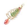 3Pcs 3 Colors Christmas Theme Copper Wired Glass Big Pendants PALLOY-JF02854-4