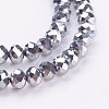 Faceted Electroplate Glass Rondelle Bead Strands X-EGLA-R080-6mm-01-3