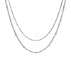 Non-Tarnish 304 Stainless Steel Double-Layer Necklace LS-NJEW-Q321-01P-1