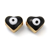 Golden Tone Brass Enamel Beads KK-E048-04G-02-2