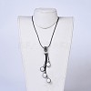 Natural Pearl Pendant Necklaces NJEW-JN02340-6