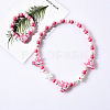 Plastic & Wood Beaded Necklaces & Beaded Bracelets Sets WG31E53-05-1