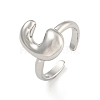Brass Letter Open Cuff Rings for Women RJEW-G313-01C-P-1