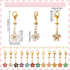 24Pcs 12 Colors Flower Alloy Enamel Pendant Locking Stitch Markers HJEW-SC00030-2