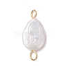 Natural Keshi Pearl Connector Charms PALLOY-JF04243-03-3