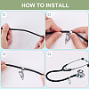 12Pcs 6 Style Alloy Enamel Stethoscope Cat Shape Pendant Decorations HJEW-CP00066-6